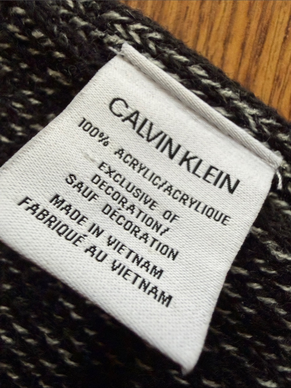Calvin Klein Black & White Marled Fringe Scarf - Picture 7 of 9